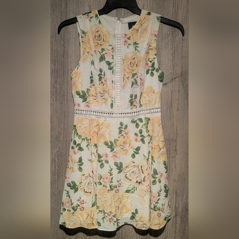 Disney Floral Dress with Yellow and Pink Roses